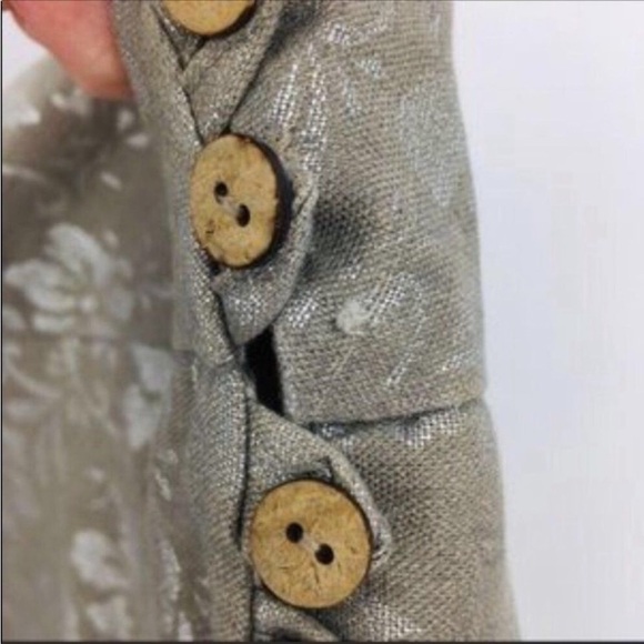 VINTAGE Covet Gold Silver Metallic Mid Length Laganlook style skirt size Large - Picture 6 of 6